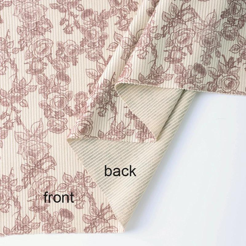 Corduroy Fabric Printed Stripe For Sewing Garment Shirts Romper Dress Jackets Sofa Throw Pillow DIY Clothes Cloth 0.5/1/2 Yard