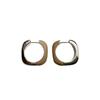 Simple and plump oval earrings French retro metal enamel drop glaze premium ear buckle earrings