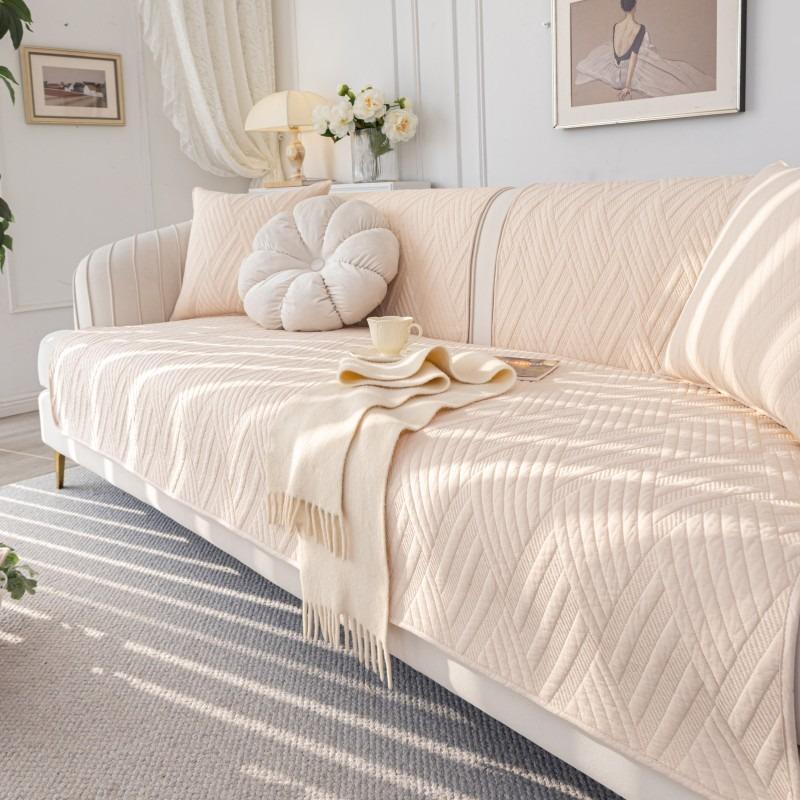 New Water Washed Cotton Sofa Mat Non Slip Living Room Decoration Universal Backrest Cover Cloth Modern Minimalist Thickened Dustproof Jacquard Towel