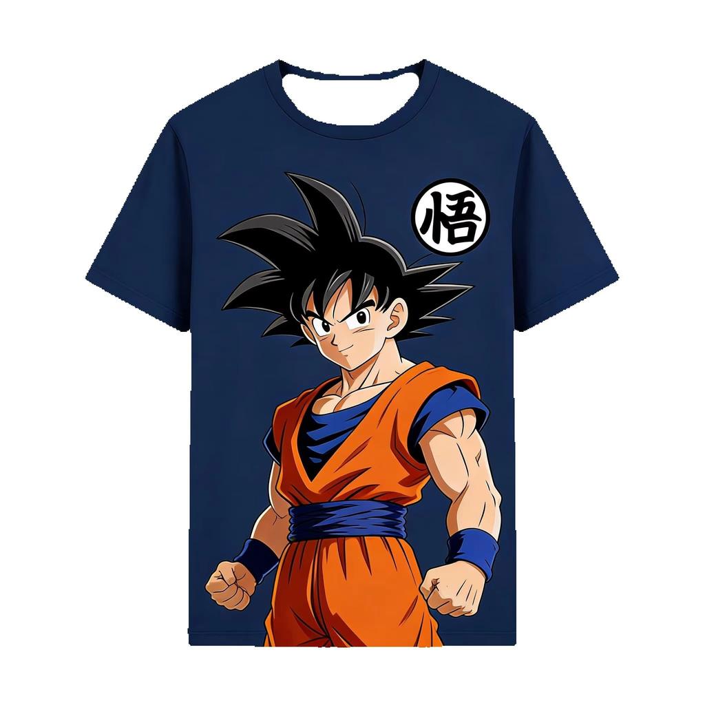 Anime Dragon Ball T-shirt Mans Goku Short Sleeve Super Saiyan Kakarot Vegeta Casual Streetwear Boys Clothes