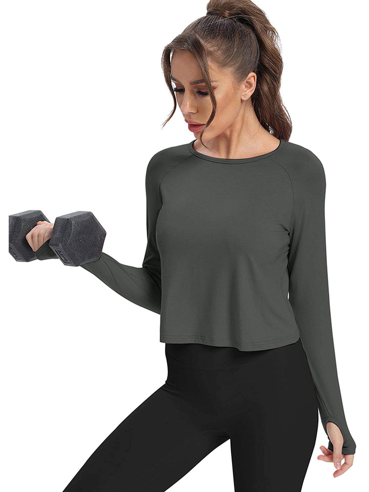 Stylish Long Sleeve Cross-Back Yoga Top - High Elastic, Slimming Sport Cover-up for Women Large