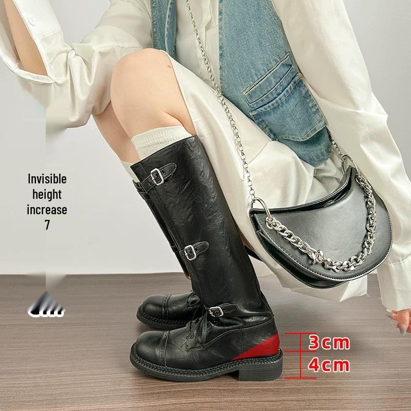 Rapid Delivery: 2025 Women's Retro Hidden Heel Western Motorcycle Boots