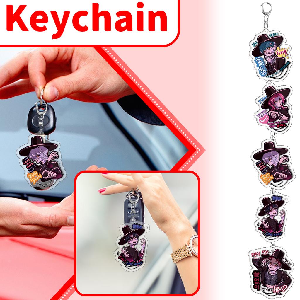 Girls Anime Pendant Keychain Holder Car Keychain Mobile Phone Bag Pendant Cute Kawaii