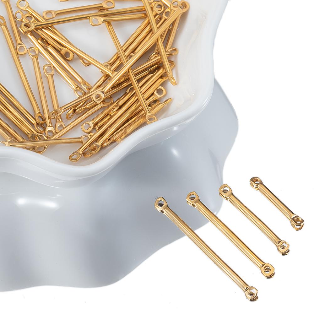 20pcs 15/20/25/30mm Stainless Steel Wire Long Bar Stick Connector Link PVD Gold Color DIY Drop Earring Making Jewelry Findings