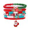 Christmas soft pottery beaded bracelet set English letter bead alloy Christmas pendant gift bracelet