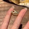 Xiaohongshu Artistic Retro Blue Flower Zircon Ring – New Chinese Court Style