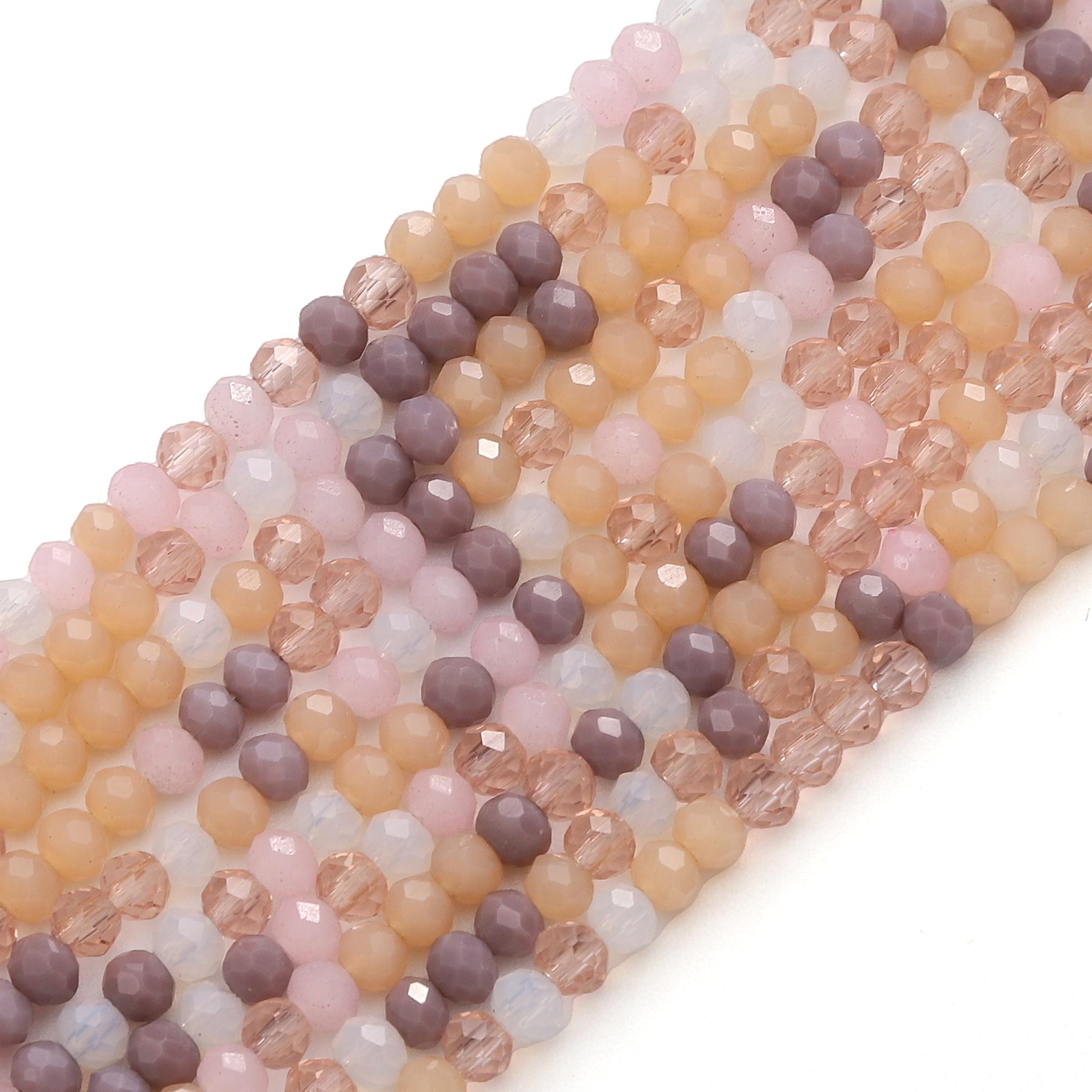 

120 шт. Стеклянные бусины Поверхность Плоская Интервал Кристальные бусины Для DIY Браслет Ожерелье Изготовление Ювелирных Изделий Украшение Peach milk candy