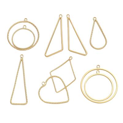 Kupfer runder Dreieck-Geometrie-Charm-Anhänger für DIY-Schmuckherstellung, Ohrring, Armband, Halskette, Zubehör