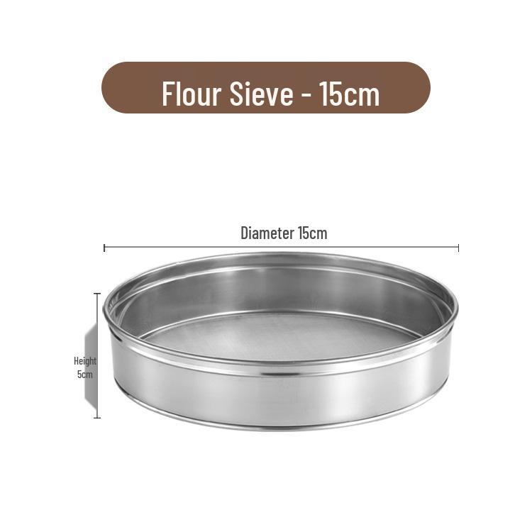 Stackable Stainless Steel Handheld 40 Mesh Fine Flour Sieve Baking Tool