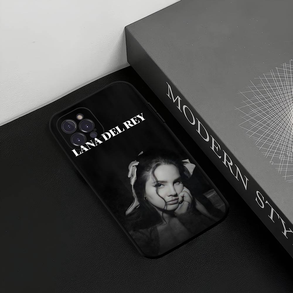 L-Lana Del Rey Singer Silicone Anime Black Case For Iphone 17 Air 16 15 14 13 12 11 Pro Max Plus Basic