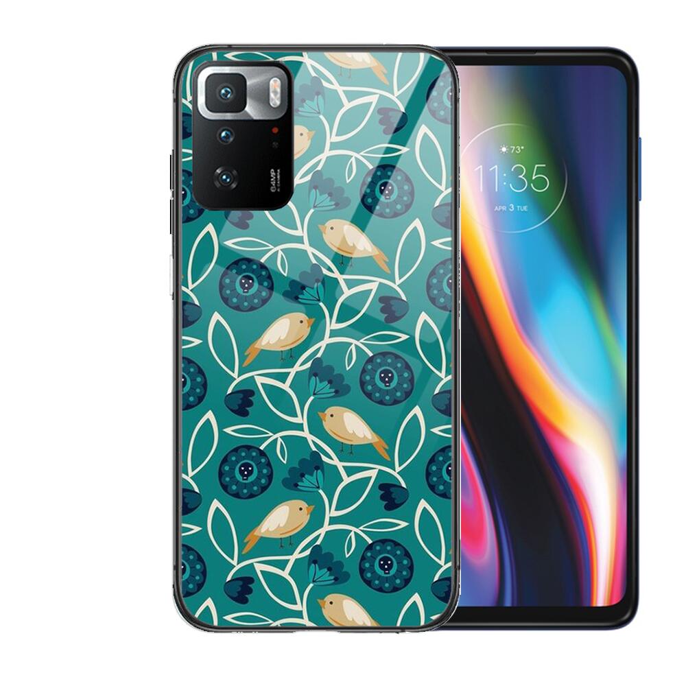 Art Flowers Banana Leaf Tempered Glass shell Phone Case For XiaoMi Redmi Note 10 9S 8 7 6 5 A 10t Pro 9T Cover Pre Cases