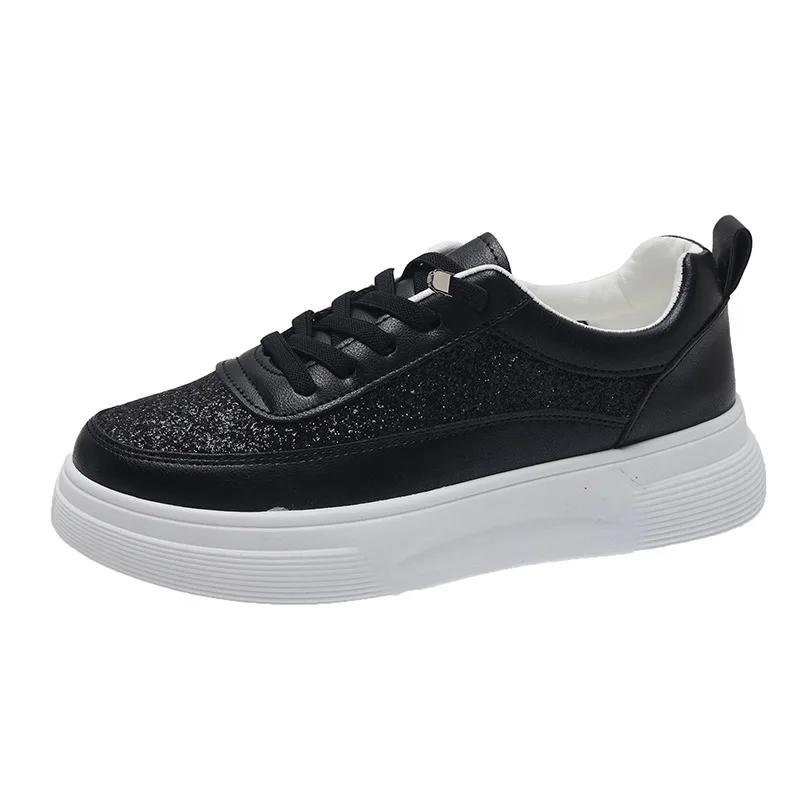 Fashion Women's Casual Sports Shoes Fashion Breathable Platform Soft Sole Single Shoes Woman Thick Sole Non Slip Lace Up Vulcanized Shoe