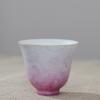 Handgefertigte Keramik-Teetasse Geschnitztes Blumendekor Farbverlauf Goldrand Chinesisches Gongfu-Teeset Porzellan-Teegeschirr Persönliche Teetasse Geschenk