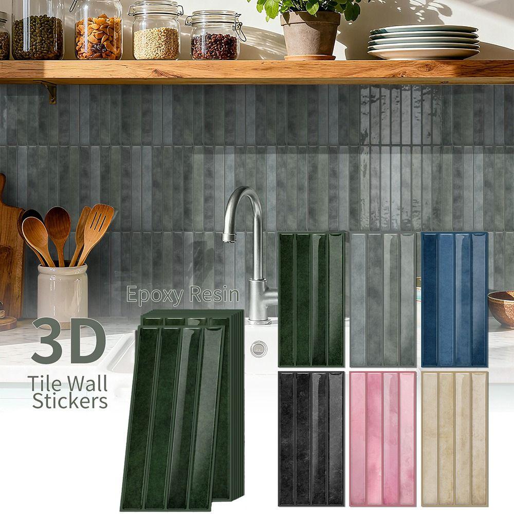 Multicolor Tile Wall Sticker Waterproof Decorative Stickers 3D Kitchen Wall Paper Home Decoration