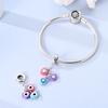 New Copper Charms Fit Pan Original Bracelet Diy Three Color Heart Shape Pendant Tassel Beads Women Birthday Jewelry