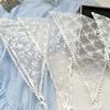 Vintage Style Lace Triangle Scarf for Home Decors Fashion Headwrap with Floral Patterns and Breathable Polyester Fabric