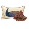 New Chinese Embroidered Peacock Throwing Pillow,Cushion,Sofa Cushion Cover,Bed Waist Pillow Cover