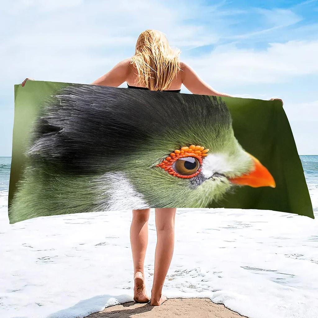 Rare Birds Print Large Oversized Beach Towel Highly Absorbent Microfiber Bath Towel Quick Dry Blanket for Kids and Adults Gift