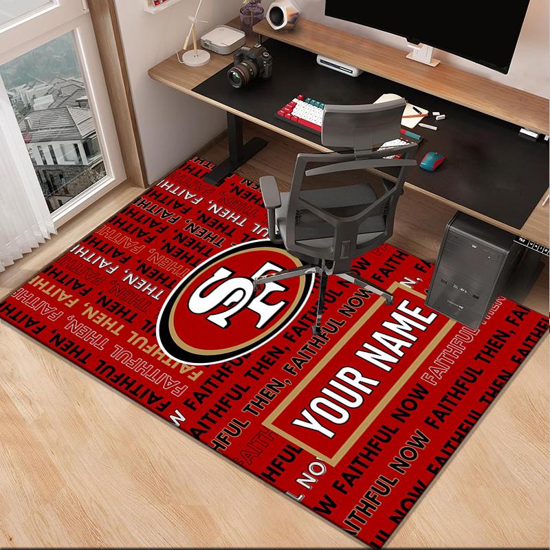 Custom NameVintage 49ers Football Carpet, Indoor Rug, Chair Rug, Living Rooms, Doormat Made From Polyester Home Decor Birthday Christmas Gifts