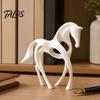 Artistic Horse Figurine 3D Printed Abstract Statue, Minimalist Hollow White for Shape Decor Desk Decor, Animal Ornament Home Living Room
