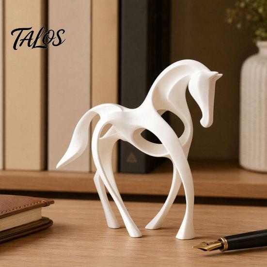 Artistic Horse Figurine 3D Printed Abstract Statue, Minimalist Hollow White for Shape Decor Desk Decor, Animal Ornament Home Living Room