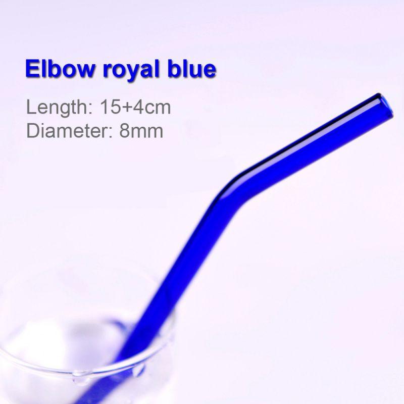 Reusable Drinking Glass Straws Heat and High Temperature Resistant Glass Straw Elbow for Smoothie Milkshakes Drinks 8mm*20cm