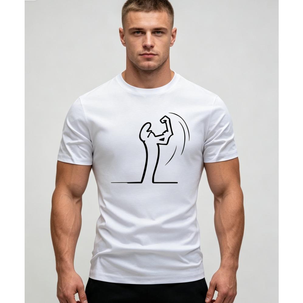 Summer Short Sleeve Tshirt Thin Slim Crew Neck Toptrendy Fashionable Casual And Comfortable Abstract Figure Artistic Tshirt