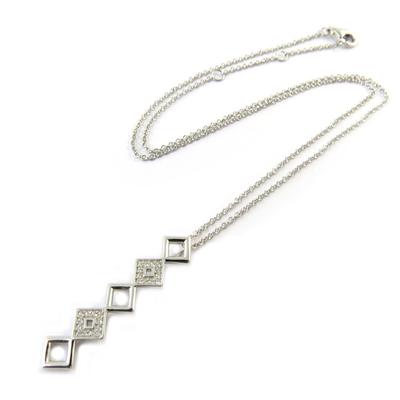 [P1259] - Silver Necklace 'Sissi' Silver White (rhodium Plated)