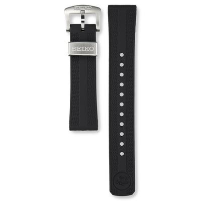 Uhr Echtes Silikon-Uhrenarmband für 20 mm Anstoß 18 mm Schließe Taucher, Breite, Breite, Schwarz, RS19K20BK, Herren