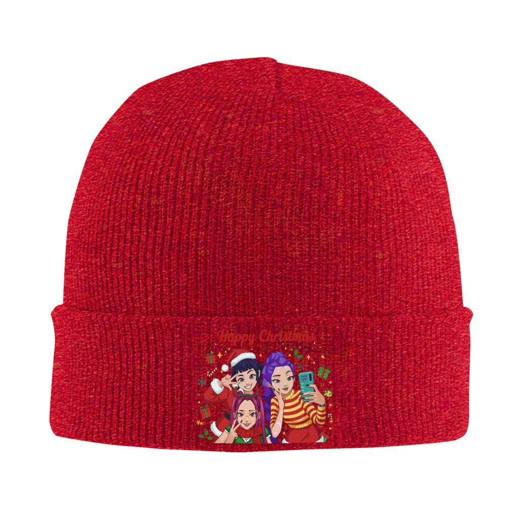 Unisex Christmas, Kpop Demon Hunters Christmas Saja Boys Merry Xmas Beanie Hats Fashion Knit Hat Winter Caps Elastic Bonnet Hats