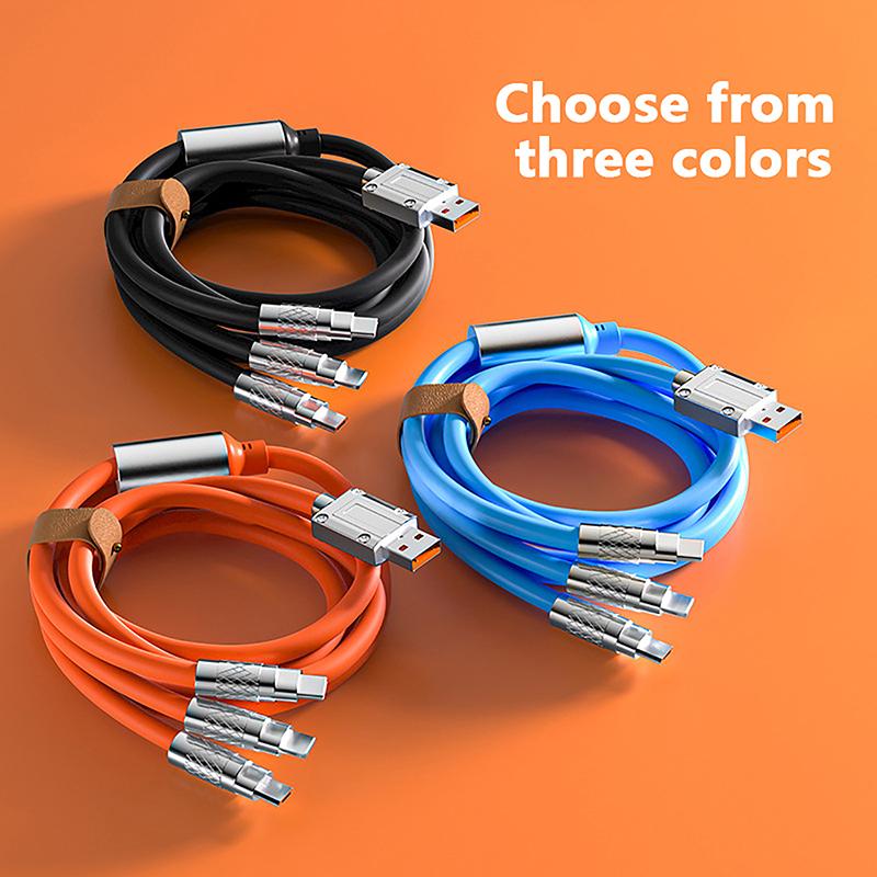 120W Three Colors Super Fast Charging Data Cable Hight Quality 3 In 1Type-C Data Line For Mobile Phone 6A Data Cable
