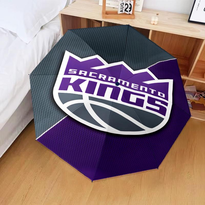 Sacramento Basketball Logo Umbrella Folding umbrella, automatic umbrella 8-Frame for Travel, camping Use Gift for Halloween Christmas