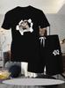European Summer Men's Casual Shorts & T-Shirt Set - Digital Print Sportswear