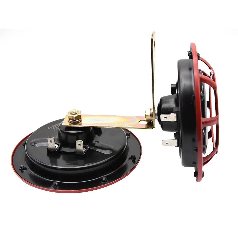 2PCS Car Super Loud Horns Red/Black Car Motorcycle Electric Blast Tone Air Horn Kit 12V 115DB Horn Speaker Horns Universal