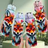 1PC Vivid Fox Beast Animal Pattern 750ml Color Plastic Sports Water Bottle Leakproof Flip Straw Lid Suitable for Sports Office Home Use