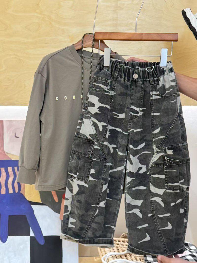 

Children s Trendy Camouflage Loose Casual Pants 100 (Suitable for height 95-104cm) камуфляжний