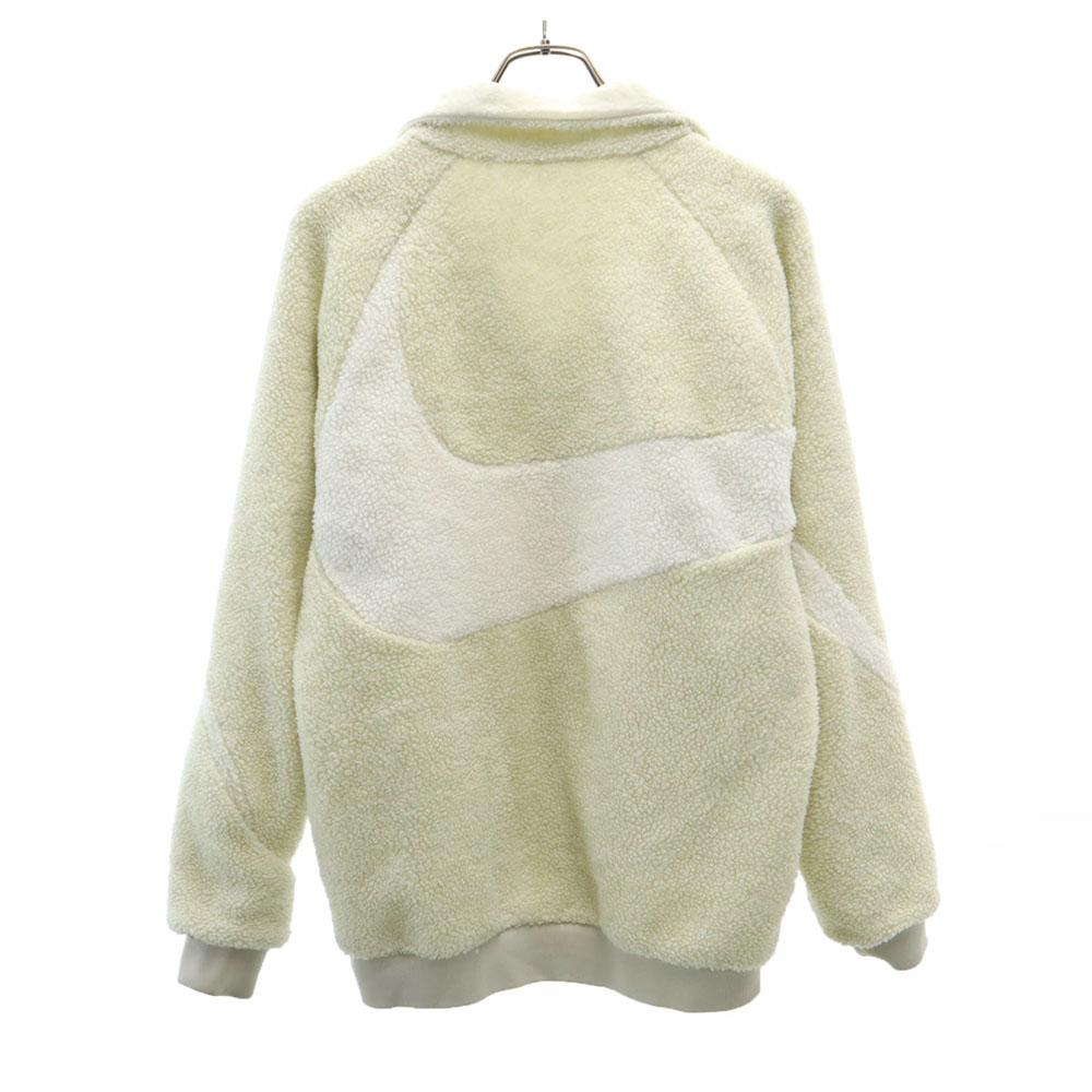 Nike Swoosh Logo Reversible Jacket S White Bore Men's Used