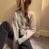 Heavy industry nails drill round neck long-sleeved sweater jacket women's autumn and winter new celebrity temperament high-end loose knitted cardigan