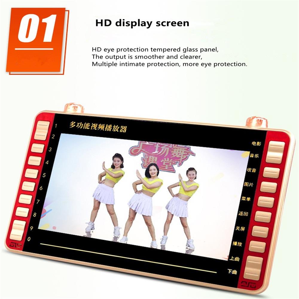 Multifunctional Portable Tempered Screen 13-inch Video Player HD Player MP3/4 Speaker FM Radio E-book Amplifier Audio