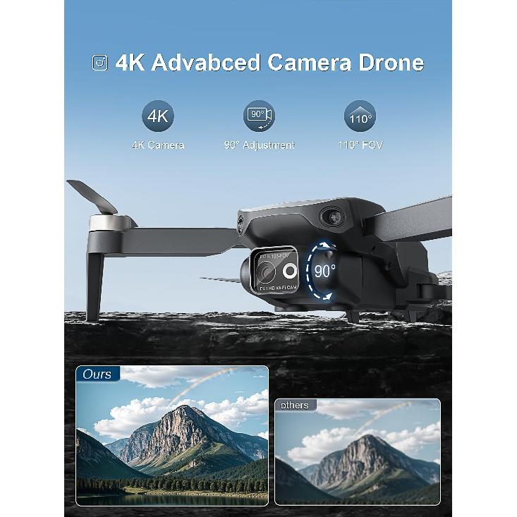 Foldable Brushless Drone with 4K HD Camera for Adults, RC Quadcopter, 30 Minutes Flight Time, One Key Take Off/Land,Altitude Hold,360° Flip with