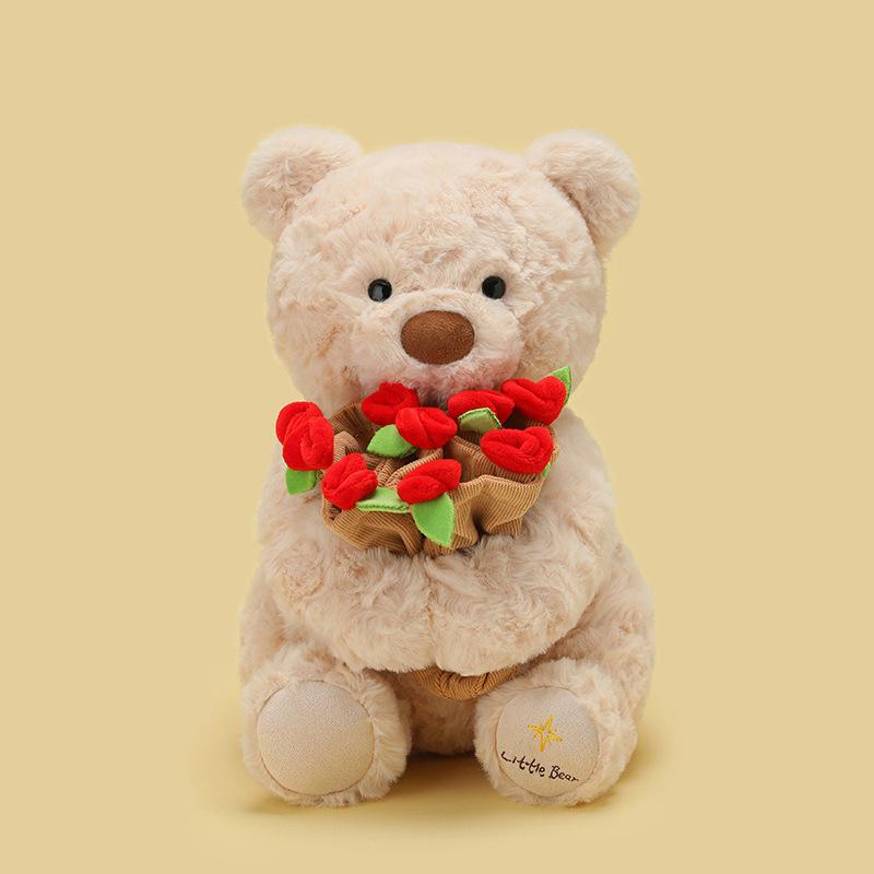 Fragrance of Ever-changing Rose Bear Plush Toy Confession Doll 520 Valentine's Day Gift Hat Flower Teddy Bear