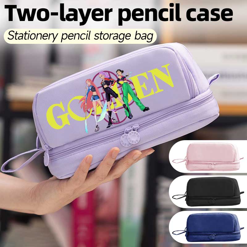 Double-layer Learning Stationery Bag Gift Girl Group Shoulders Bag For K-Pop Cartoon Pencil Case Stationery Bag Anime