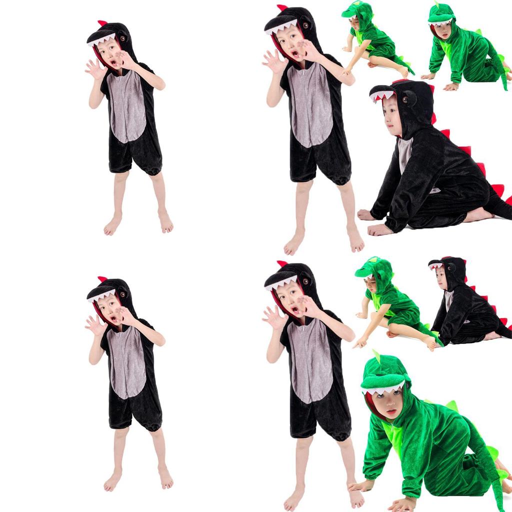 Adorable Halloween Childs Dinosaur Costume Crocodile Jumpsuit For Fancy Dress Parties