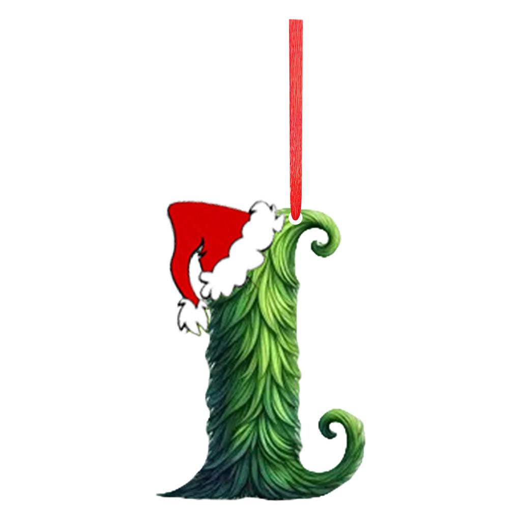 2D 26 Letter  Christmas Ornaments Acrylic Flat Christmas Tree Home Decorations Ornaments