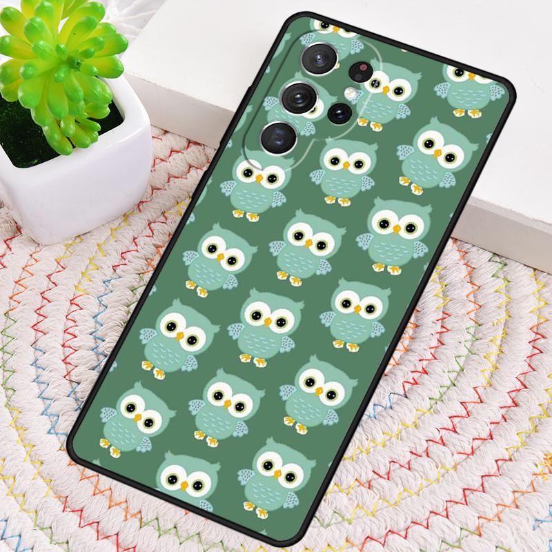 Owl Cute Lovers Kawaii Cartoon Silicone Phone Case For Samsung Galaxy Note 10 Pro S26 S25 S24 S23 S22 S21 Plus Ultra Capa Cover