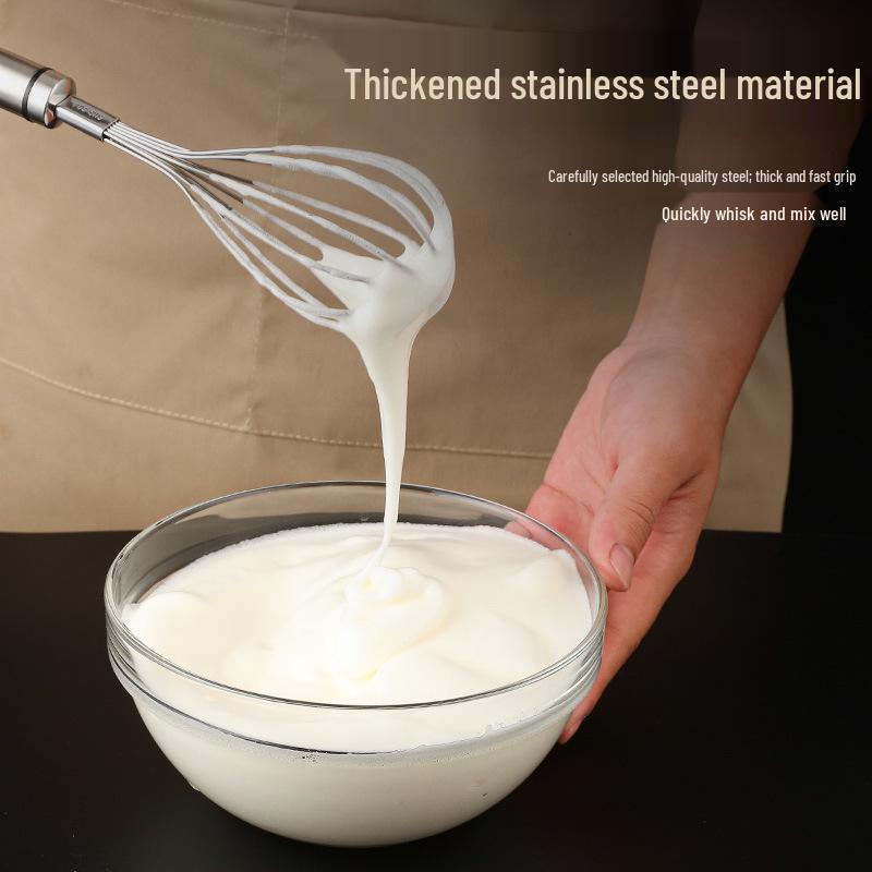 304 Stainless Steel Thickened Whisk & Hand Mixer for Dough/Eggs