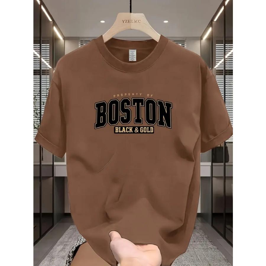 Men Casual Cotton T-Shirt Crew Neck Short Sleeve Tee, All-Season Comfort Sports Top - Regular Fit for Adults