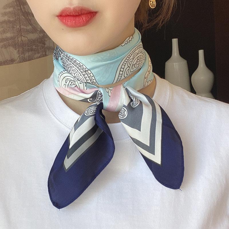 Women Silk Scarf Summer Hair Scarf Silk Satin Neckerchief Female Hair Ties Headband Hair Ornament Woman Bandana Bag Scarves