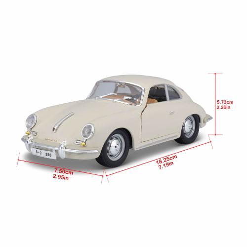 Bburago 1/24 Scale Porsche 356B Coupe 1961 White / Diecast Model Car, Finished Model, 18-22079 CM