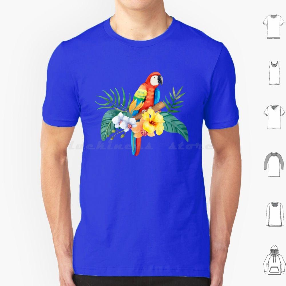 Tropical Parrot T Shirt Cotton Men Women DIY Print Parrothead Buffett Shark Tropical Volcano Parrot Margaritaville Beach